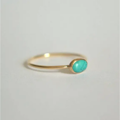 14k oval turquoise ring