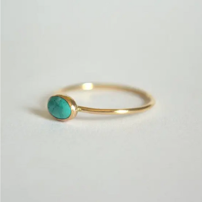 Dainty oval turquoise ring