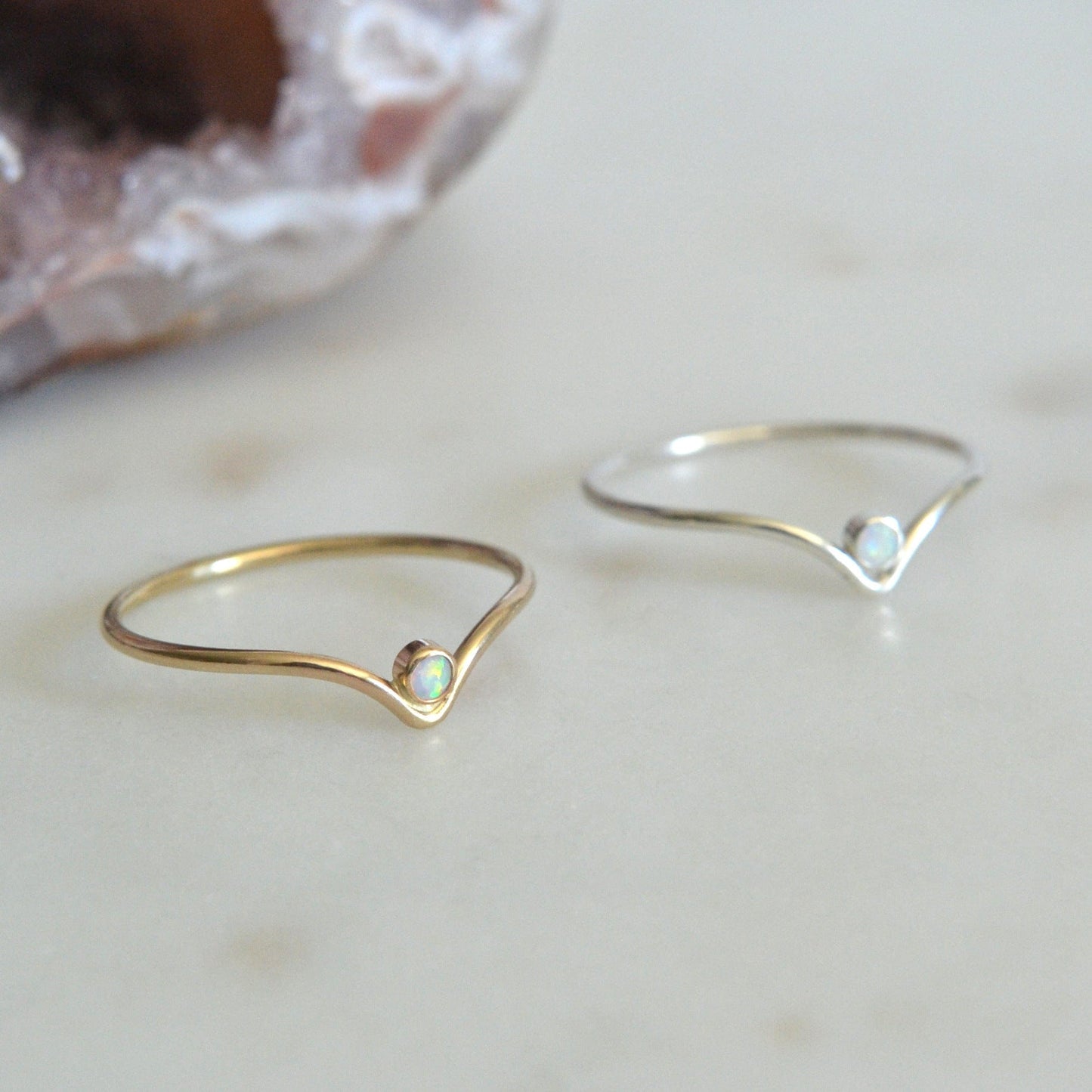 Chevron Opal Ring