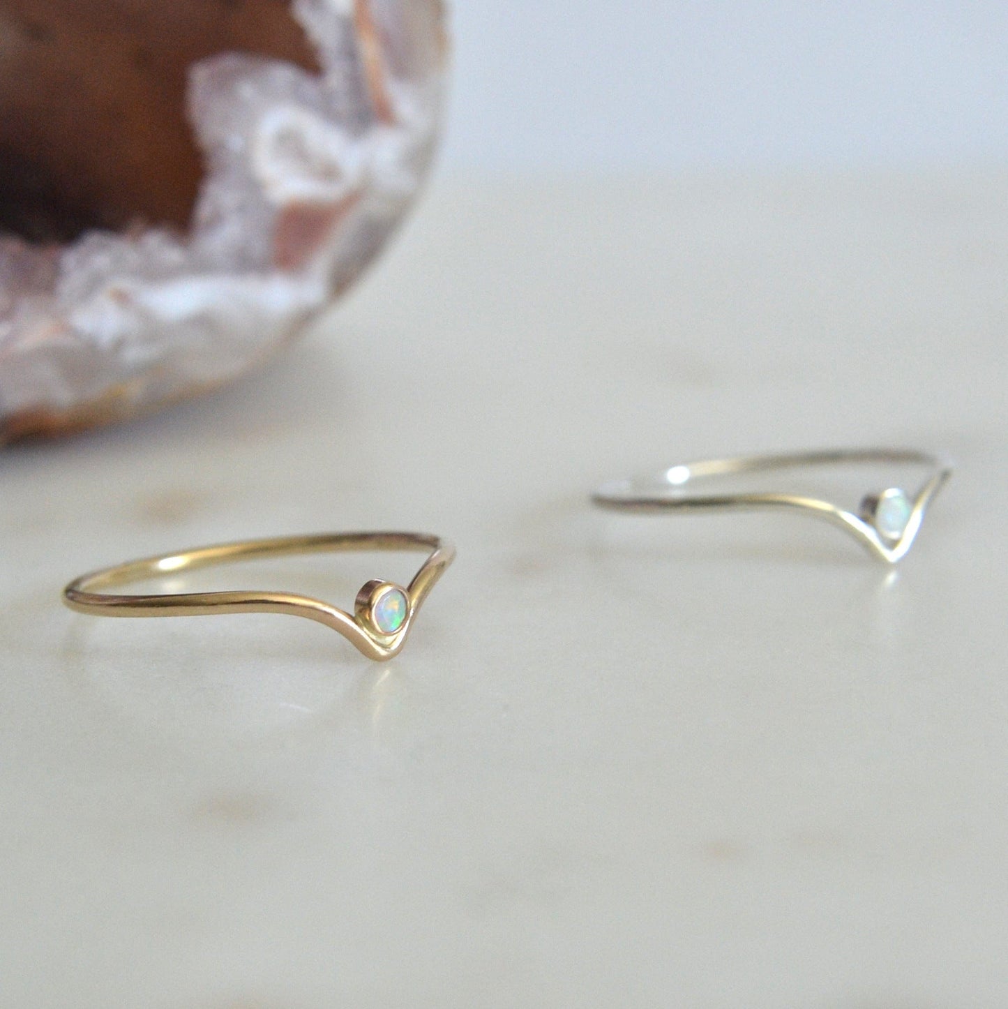 Chevron Opal Ring