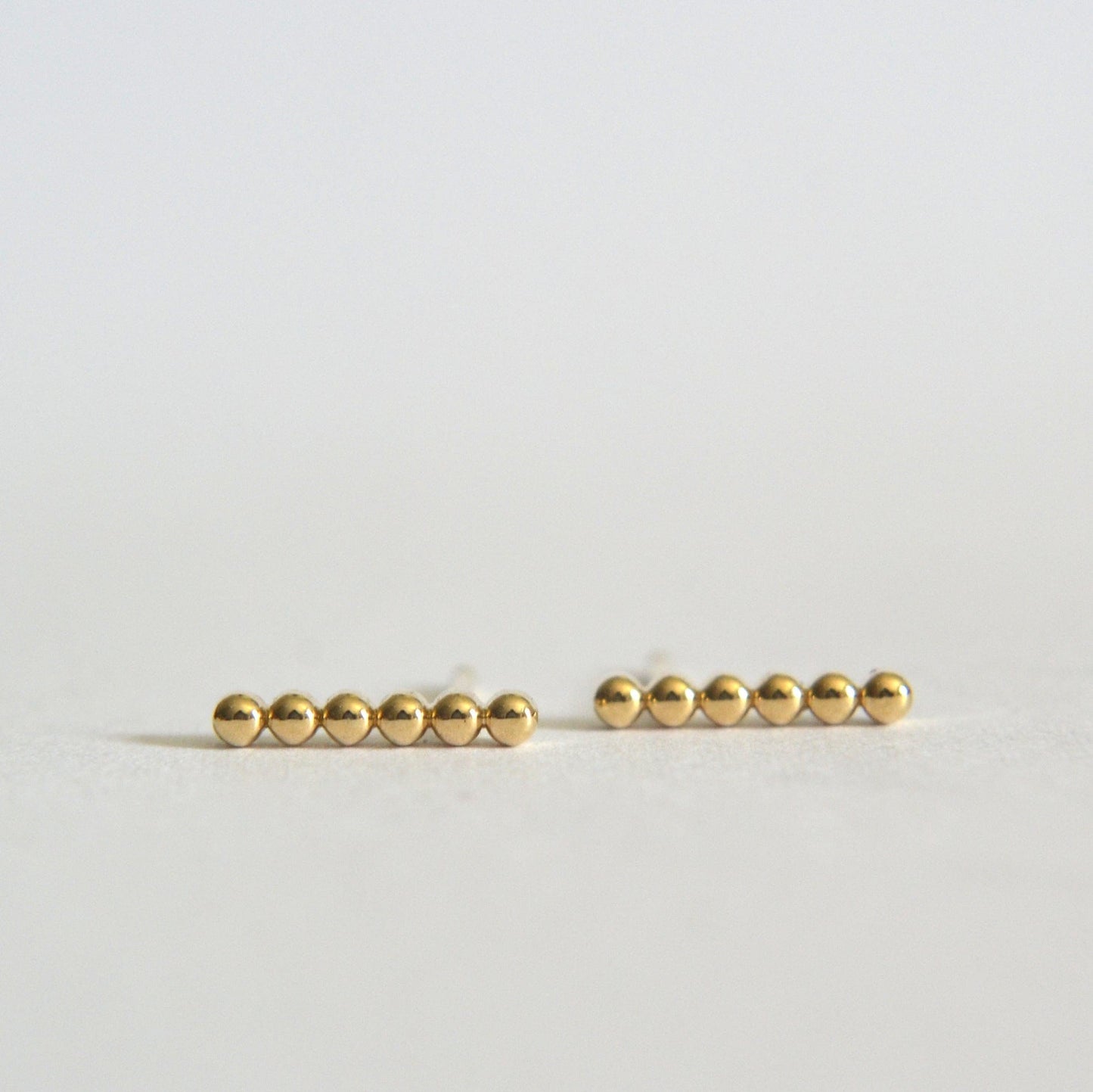 Beaded bar stud earrings