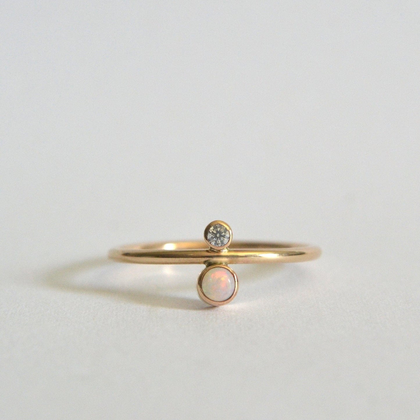 14k Opal & Diamond Ring