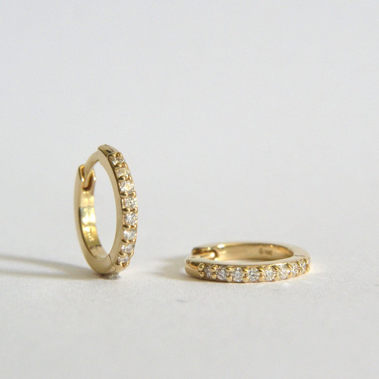 14k diamond hoop earrings