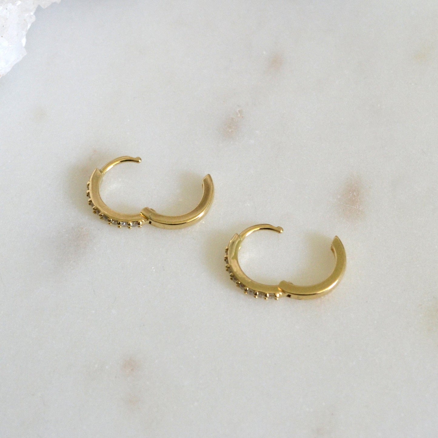 14k Diamond Hoops