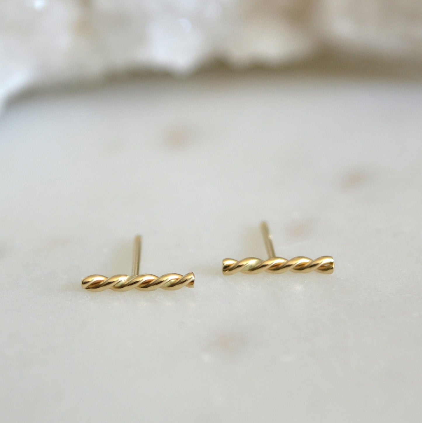 14k Rope Bar Studs