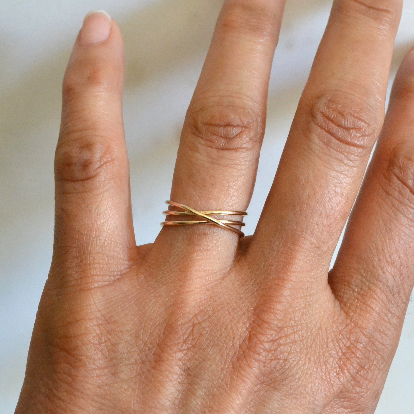 14k Criss Cross Ring