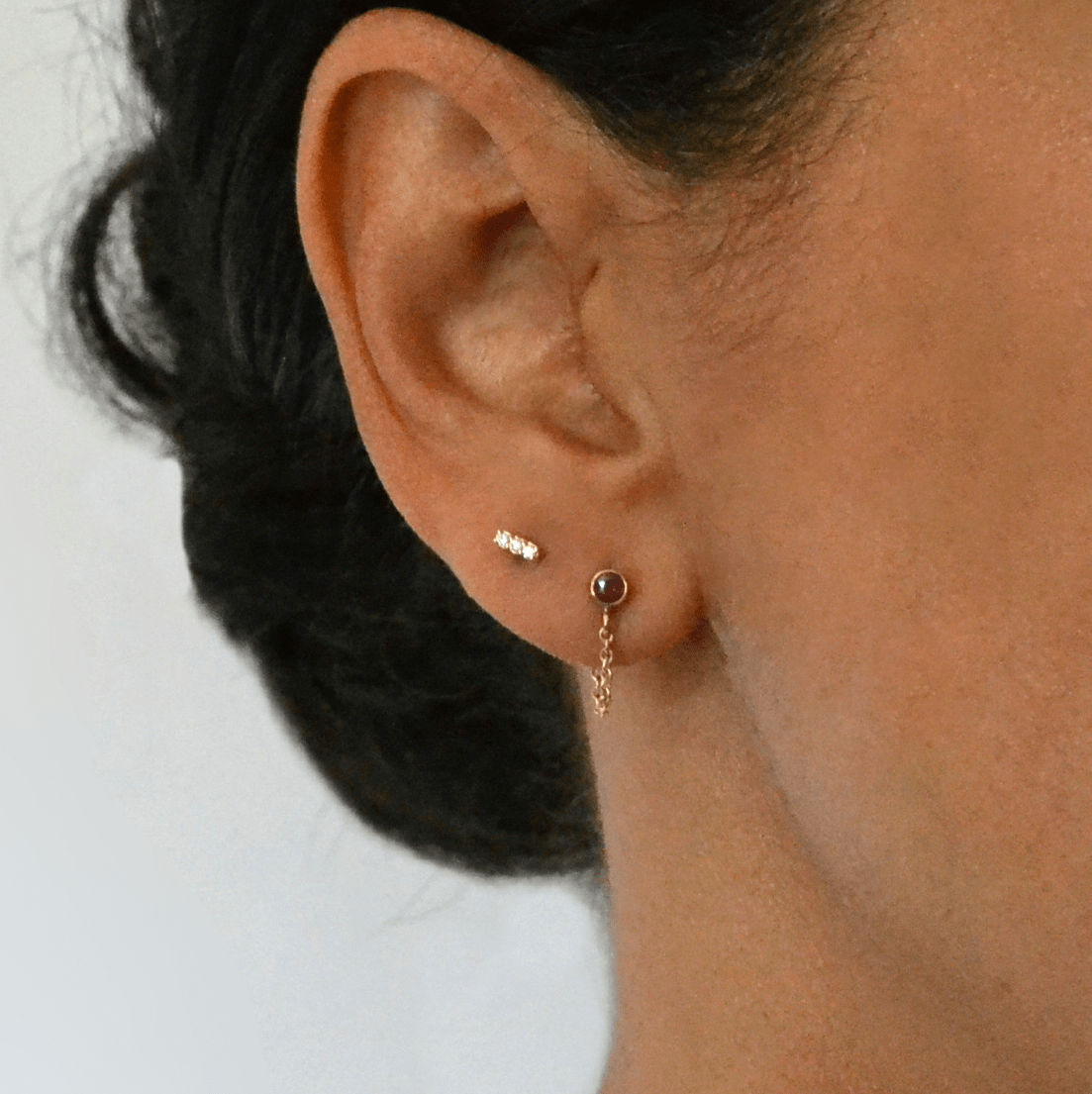 14k Ruby Chain Earrings