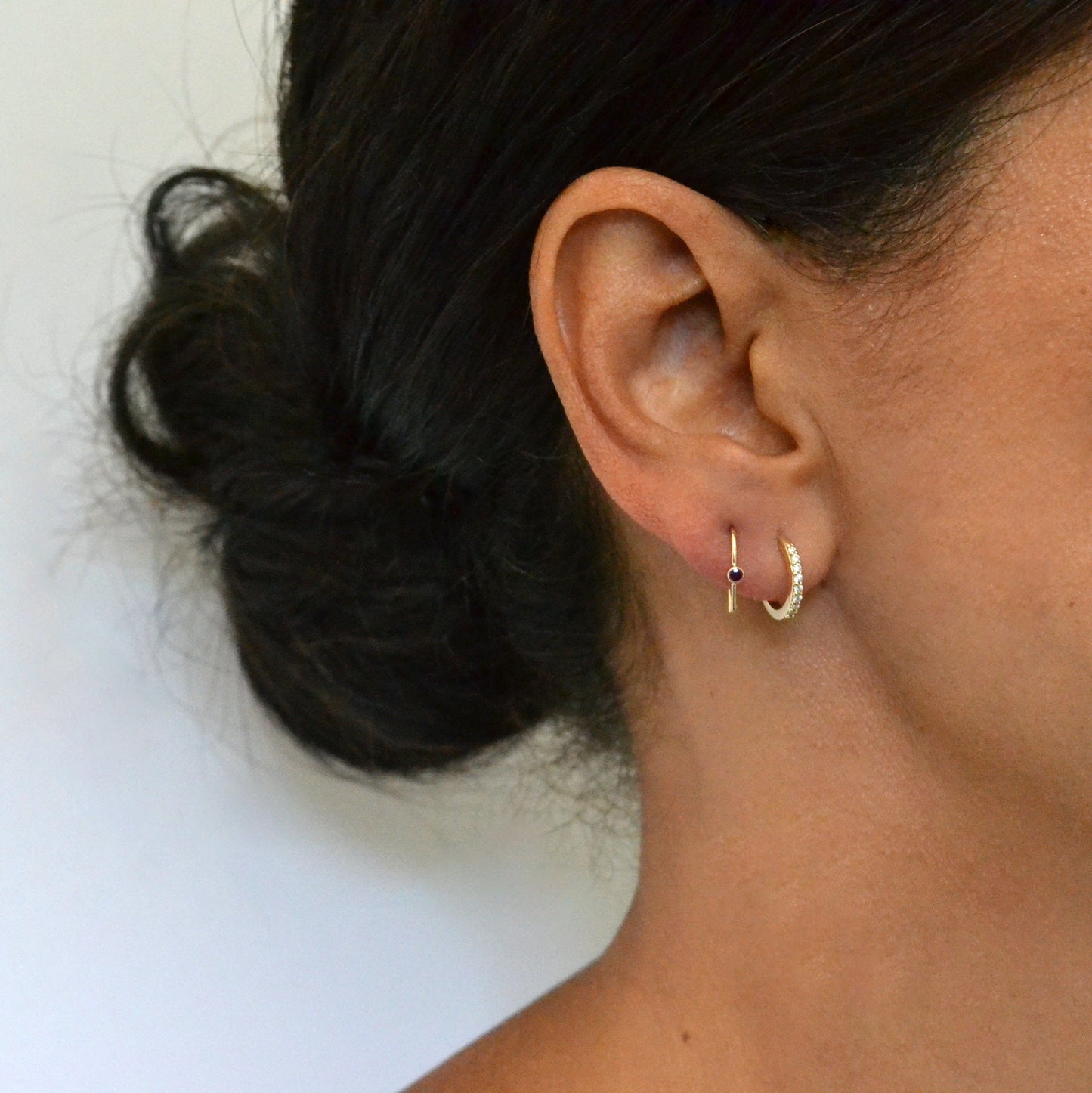 14k Ruby Arc Earrings