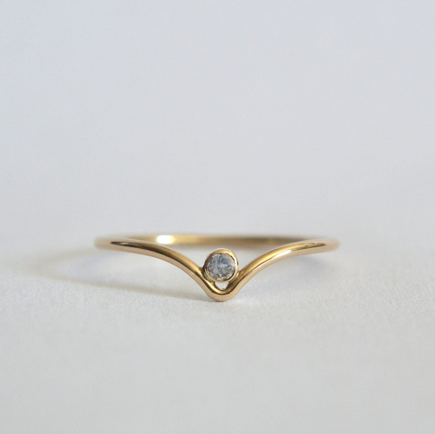Chevron Moonstone Ring