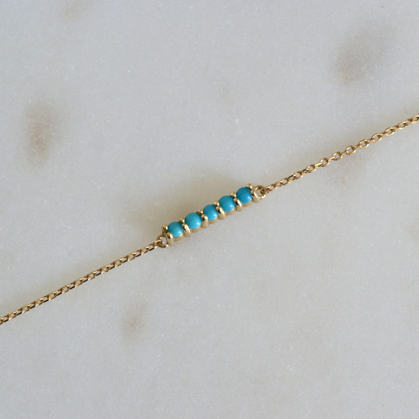 14k Turquoise Bar Bracelet