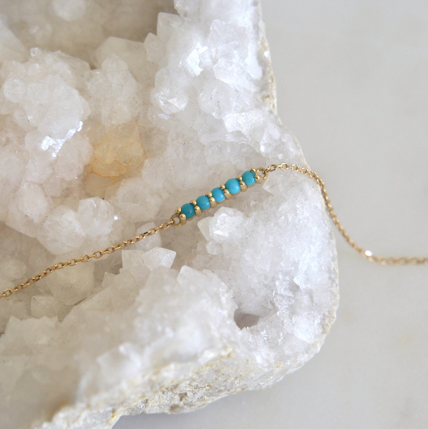 14k Turquoise Bar Bracelet