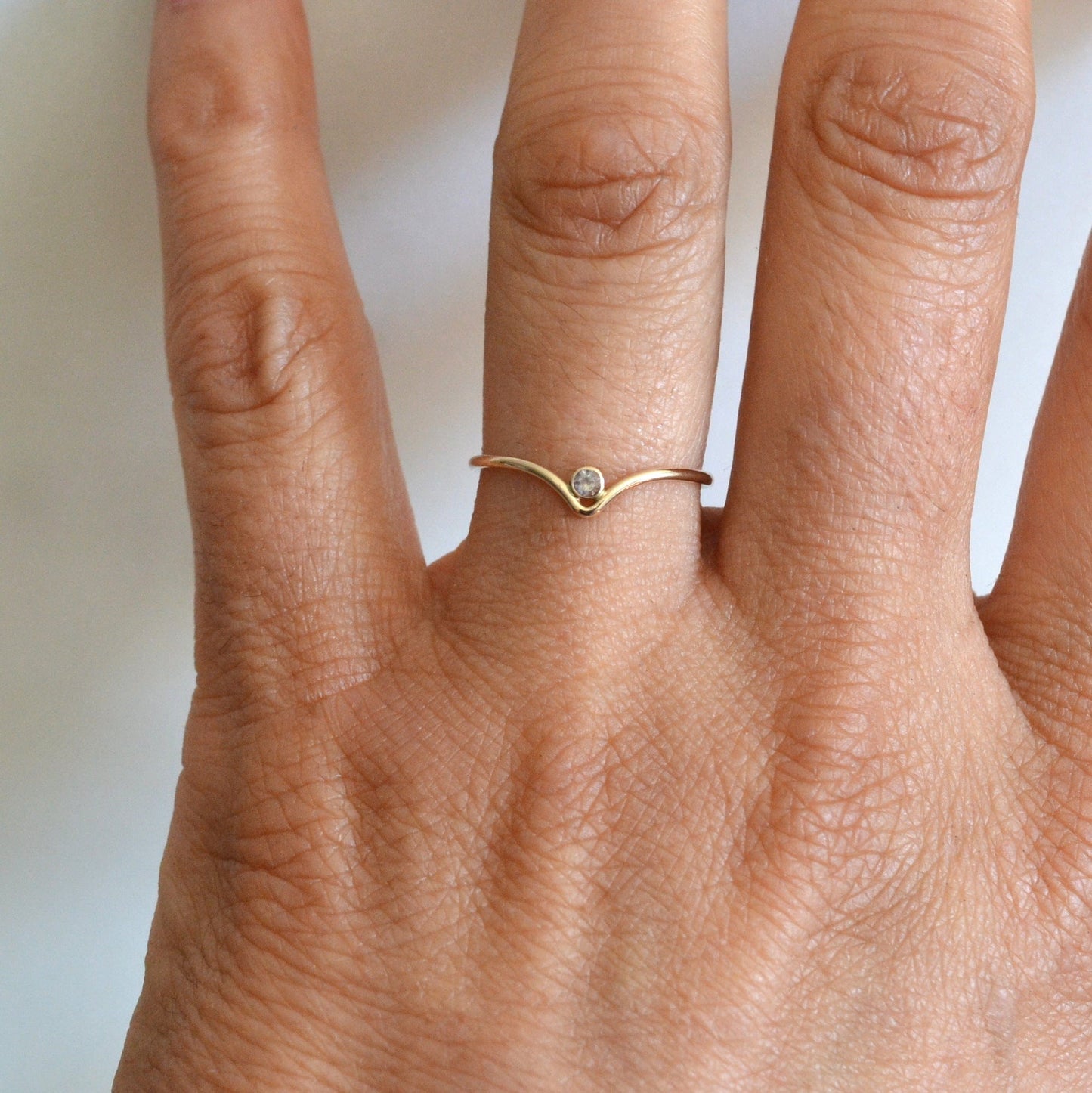 Chevron Moonstone Ring