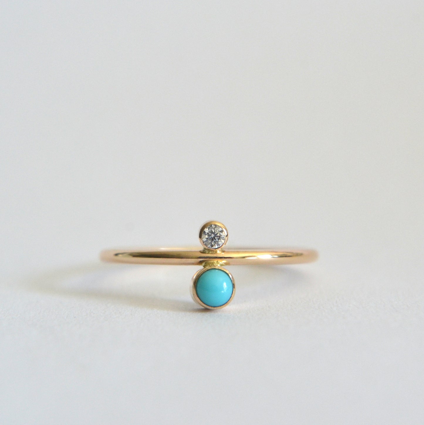14k Turquoise & Diamond Ring