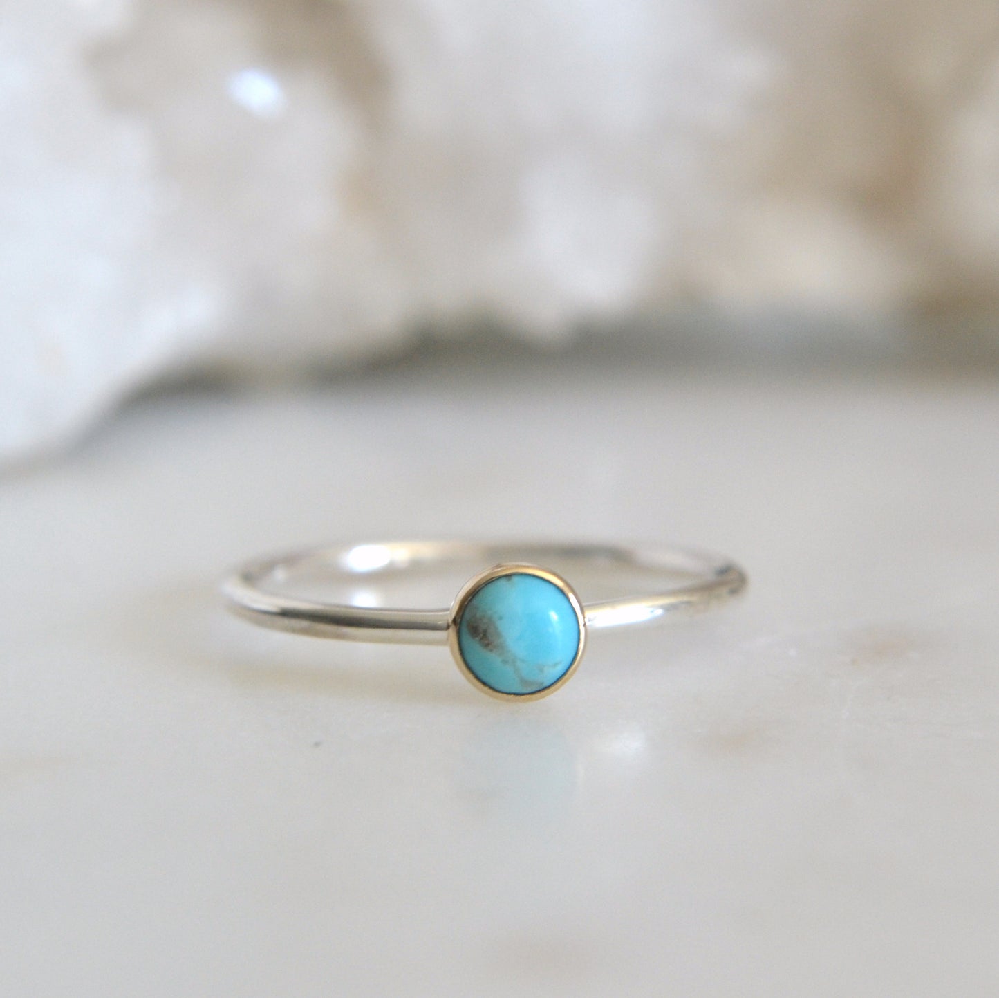 14k & Silver Turquoise Ring