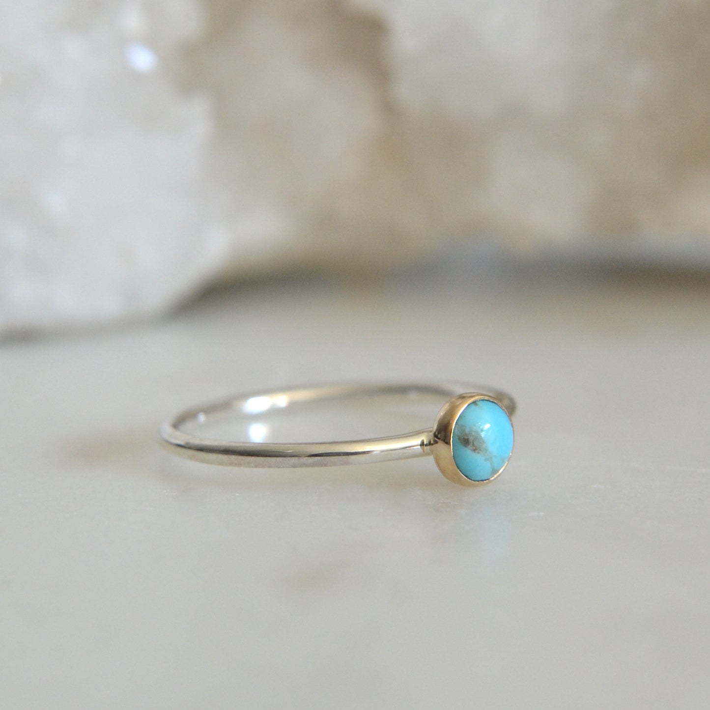 14k & Silver Turquoise Ring