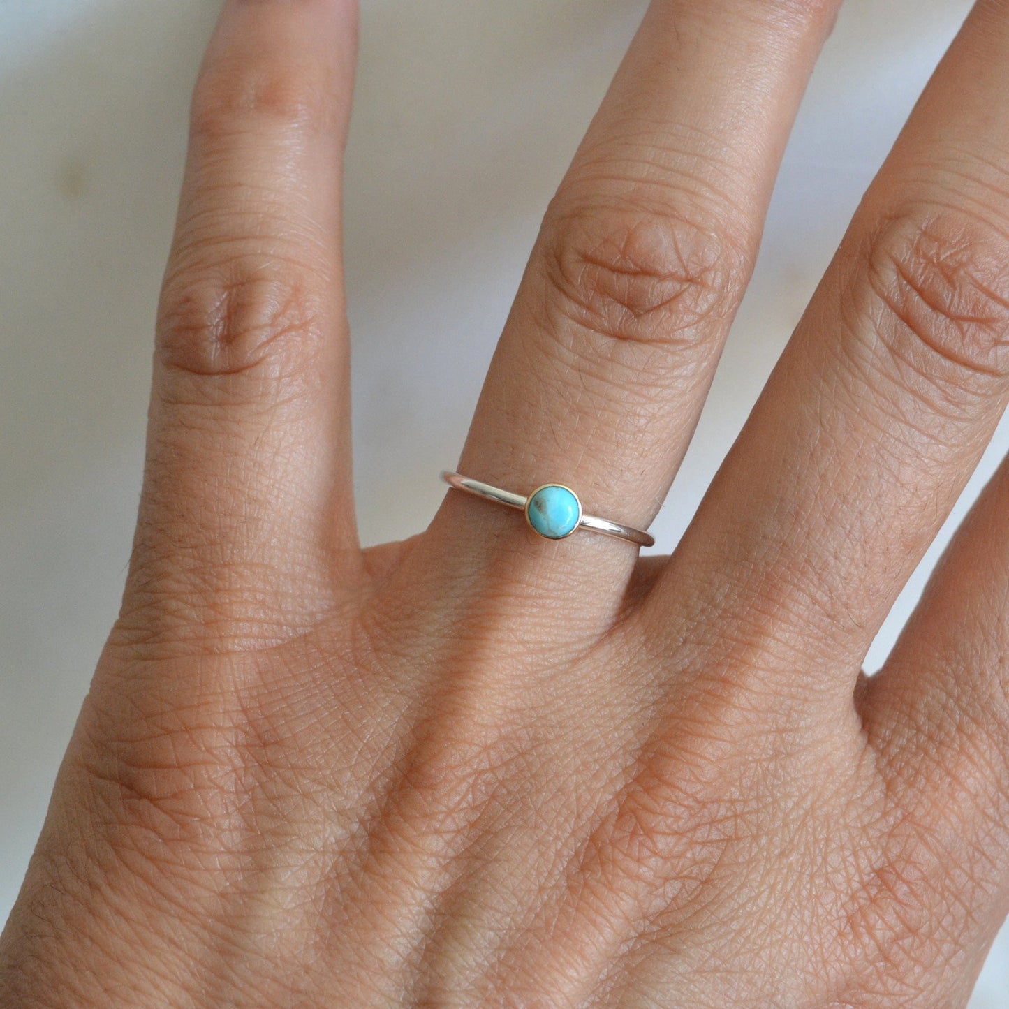 14k & Silver Turquoise Ring