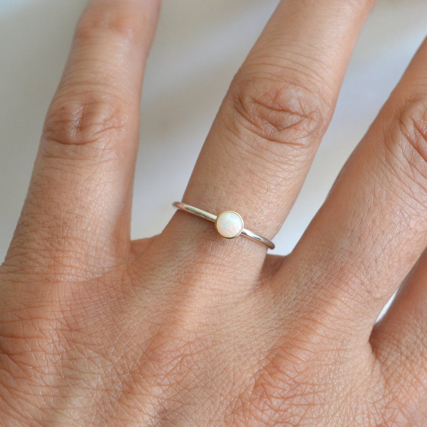 14k & Silver Opal Ring