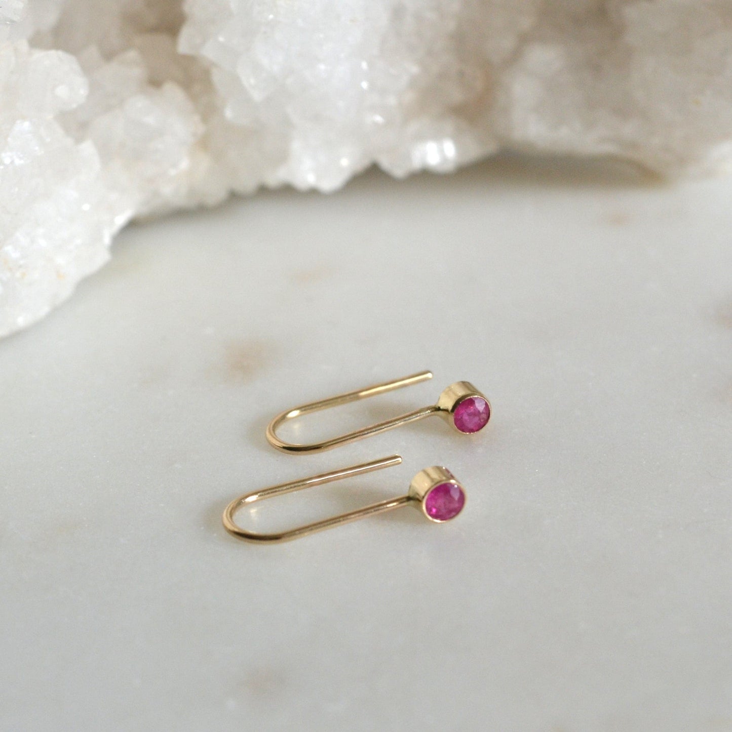 14k Ruby Earrings