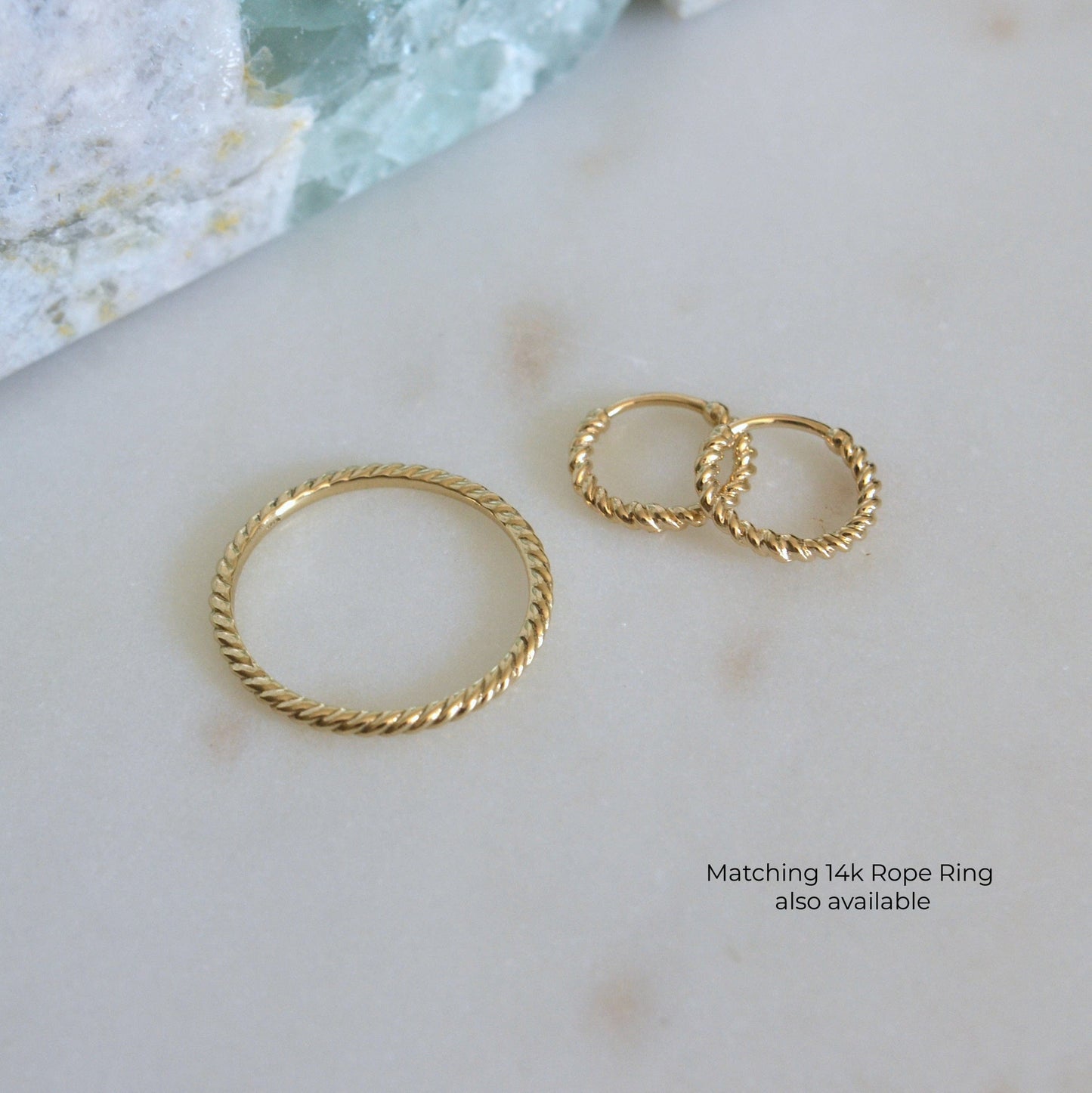 14k Rope Huggie Hoops