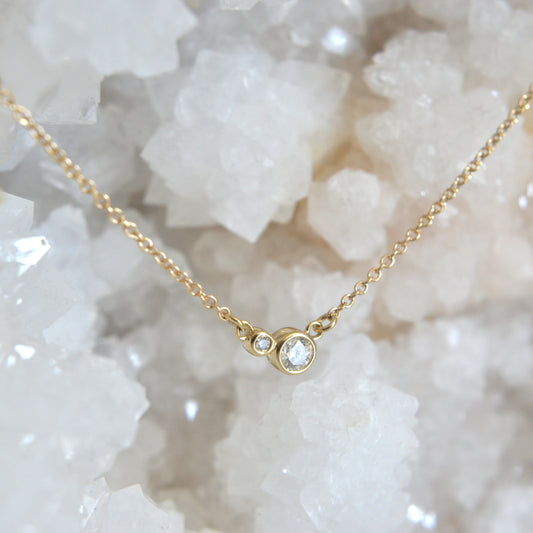 14k Double Diamond Necklace