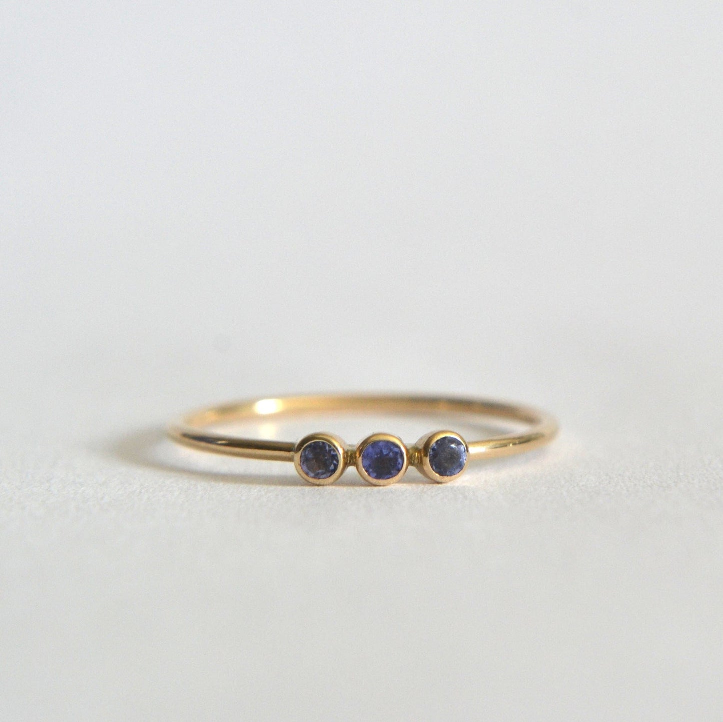 14k Tanzanite Trio Ring
