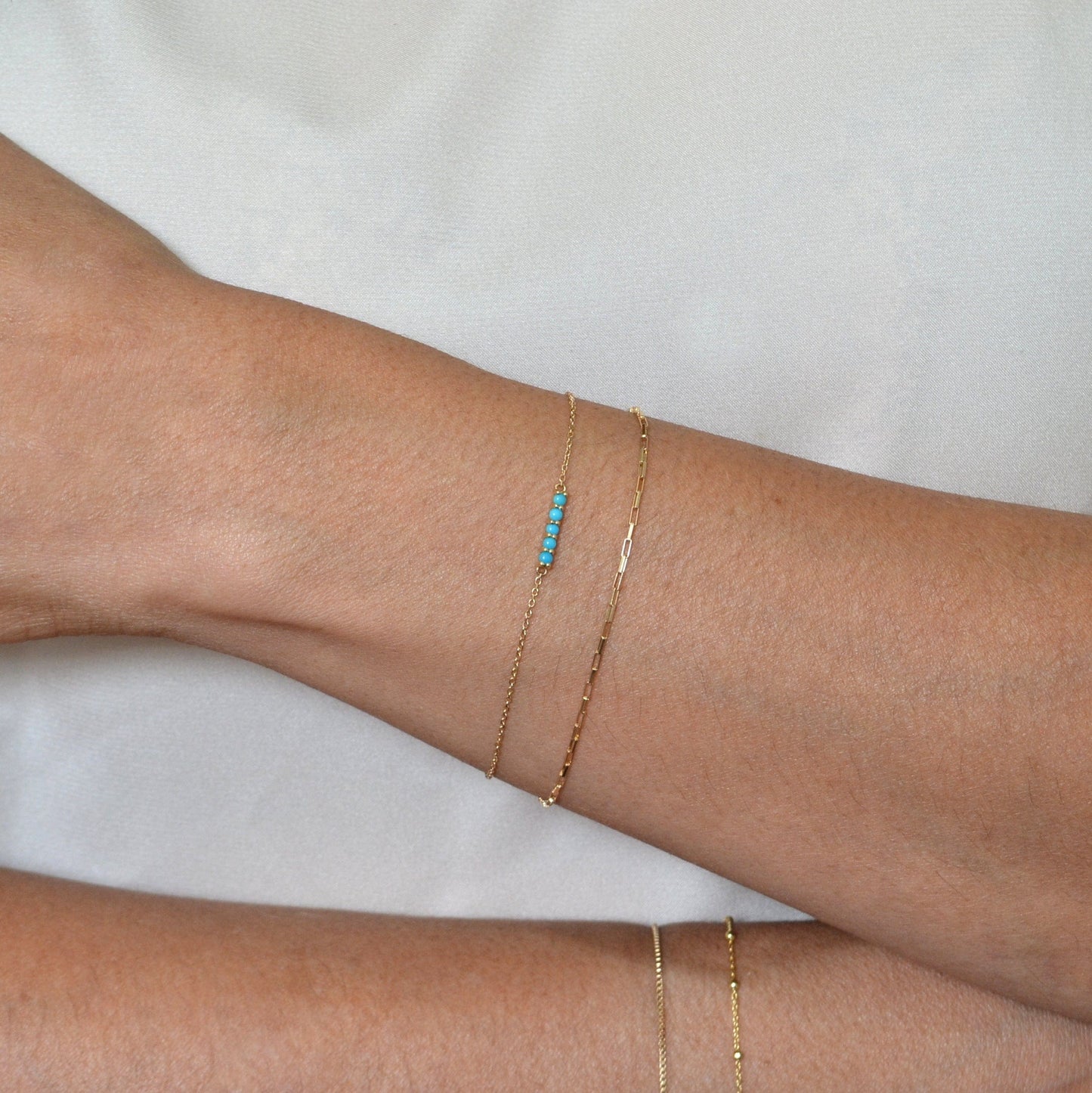 14k Turquoise Bar Bracelet