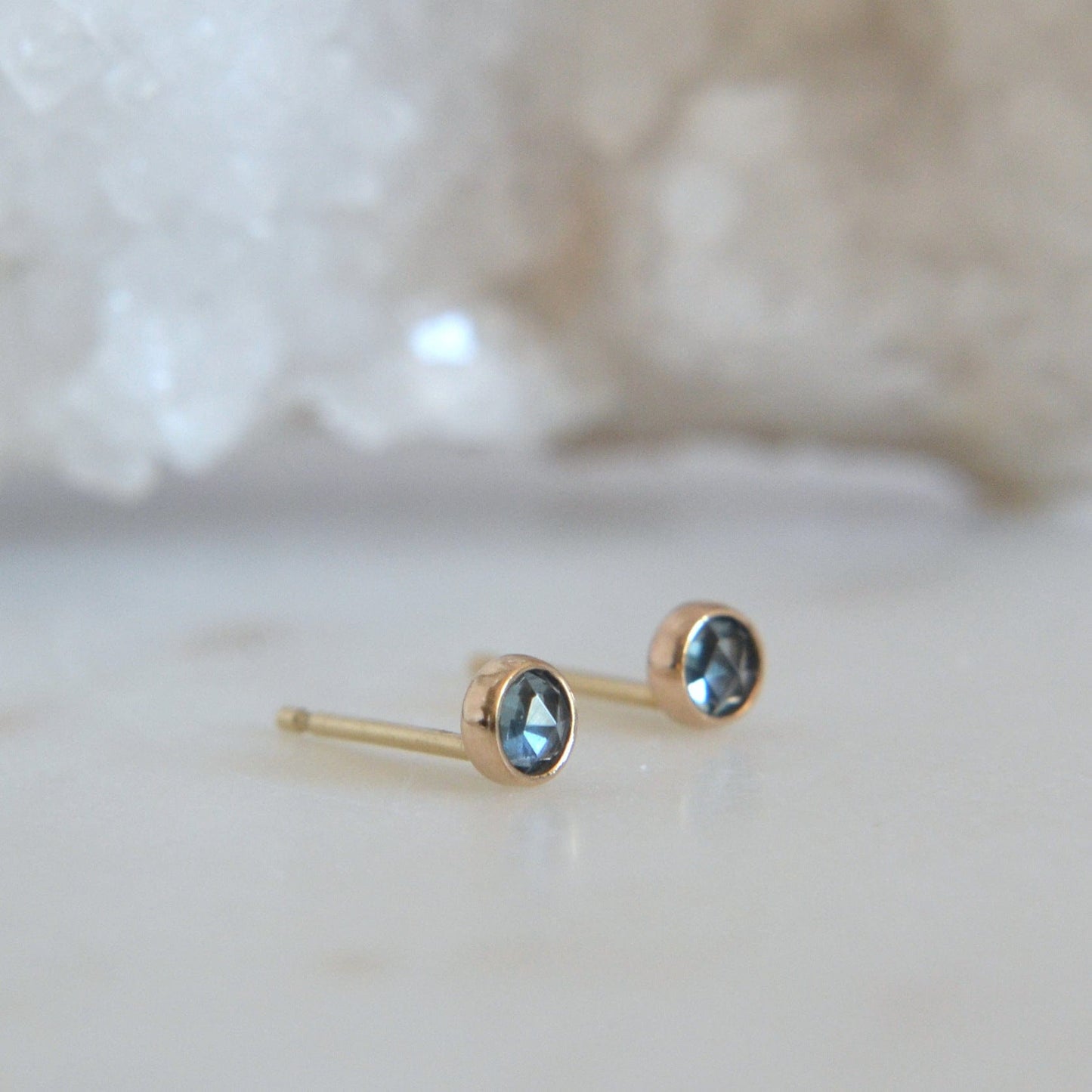 14k Montana Sapphire Studs