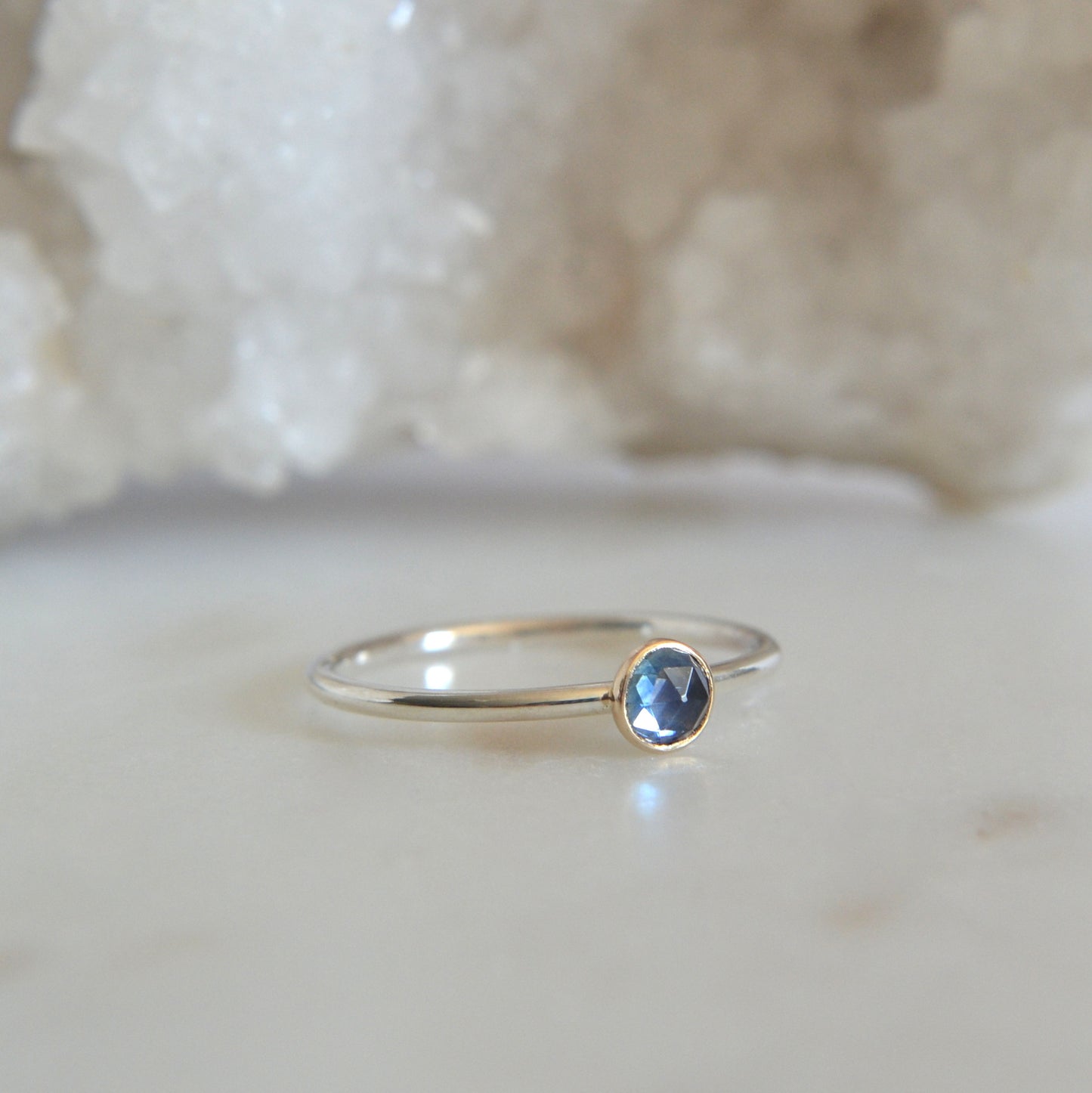 14k & Silver Montana Sapphire Ring