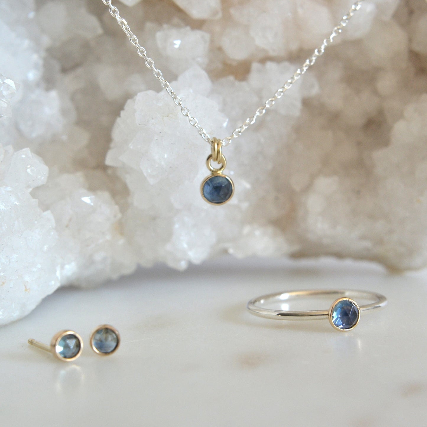 14k & Silver Montana Sapphire Ring