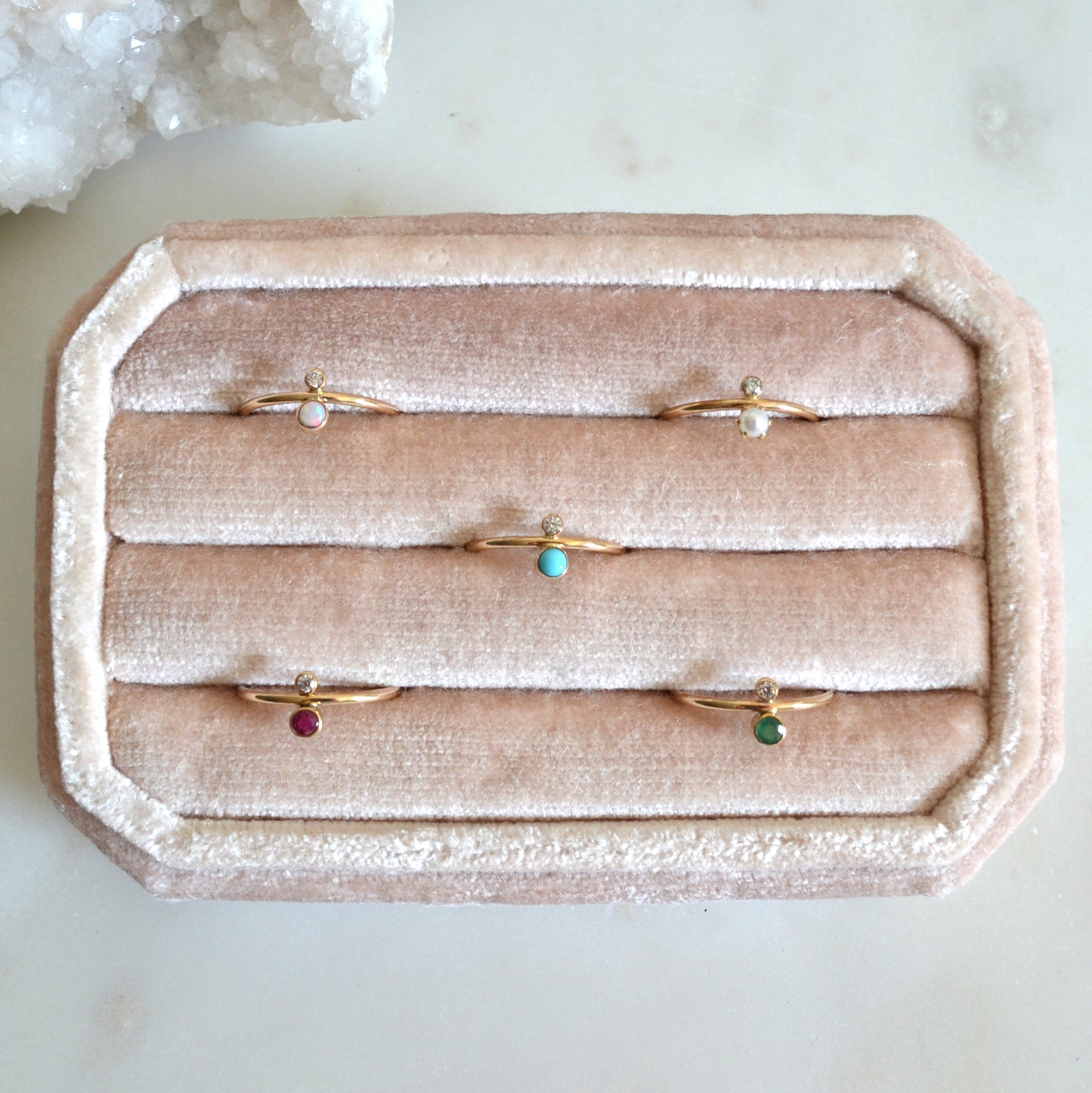 14k Opal & Diamond Ring