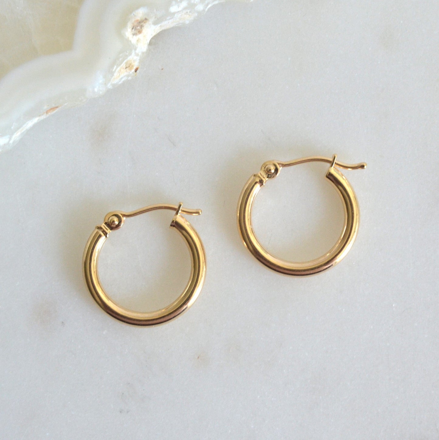 14k tube hoops