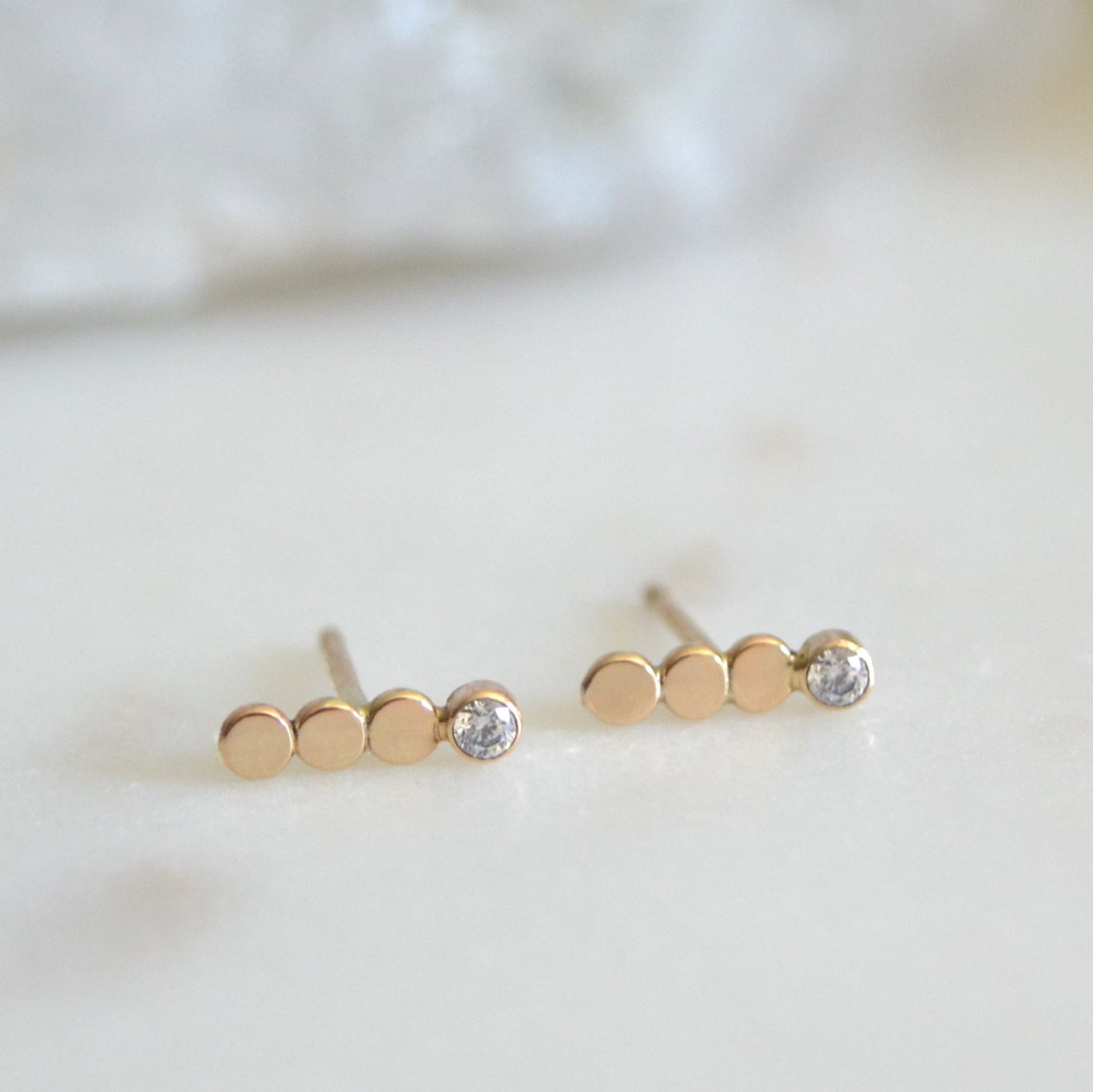 14k Diamond Bar Earrings