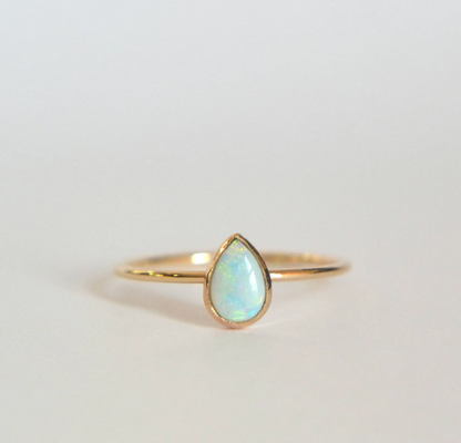 14k Pear Opal Ring