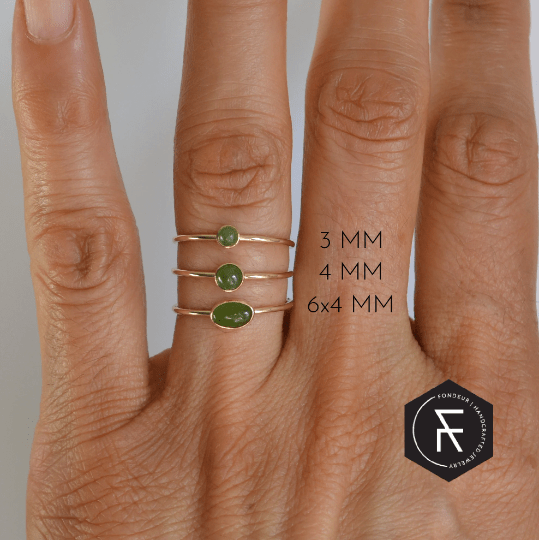 14k Oval Jade Ring