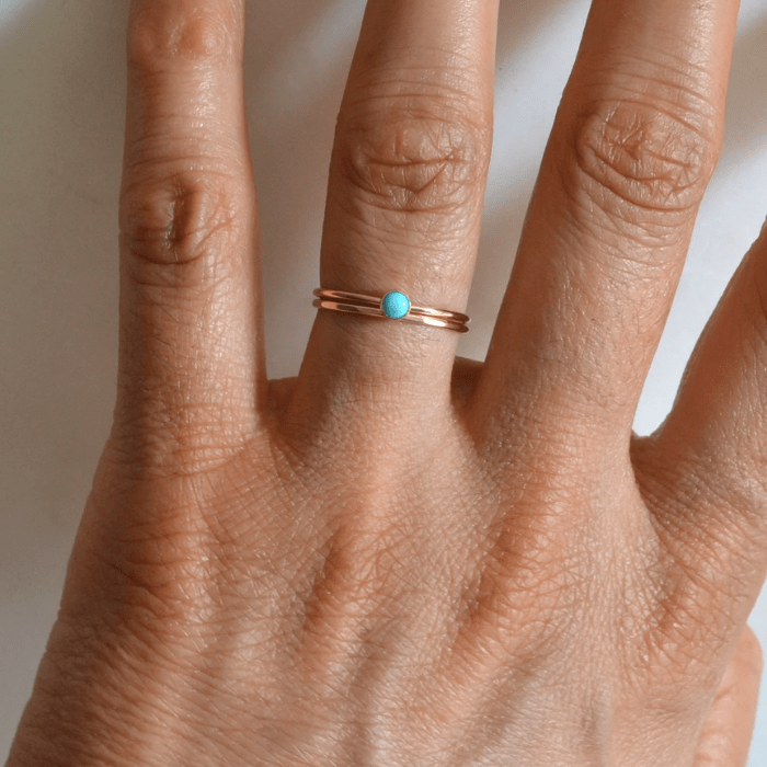 14k Turquoise Ring Set