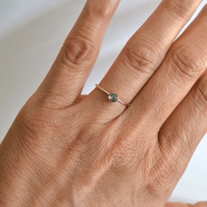 14k Nina Moss Agate Ring