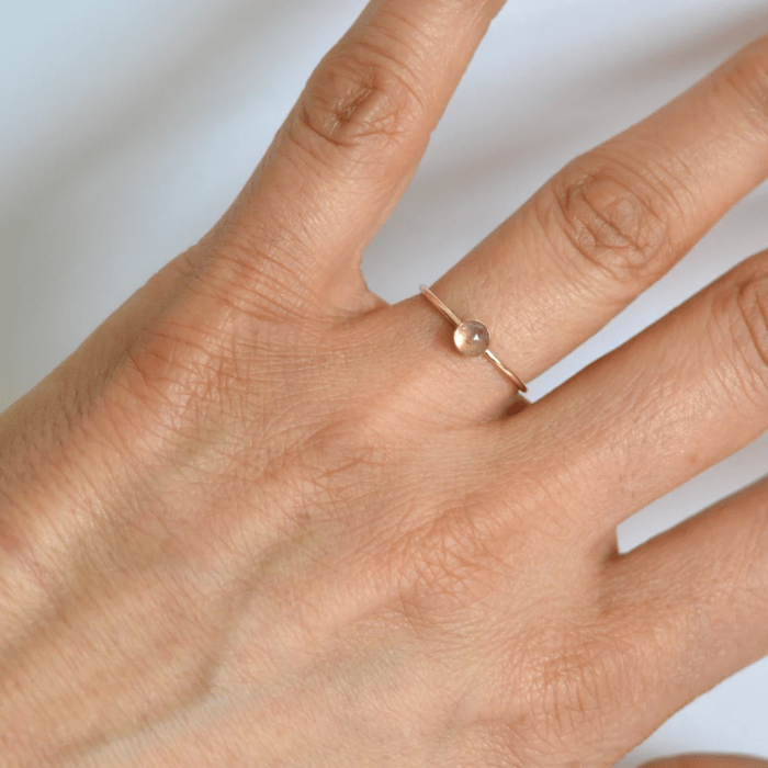 14k Strawberry Quartz Ring
