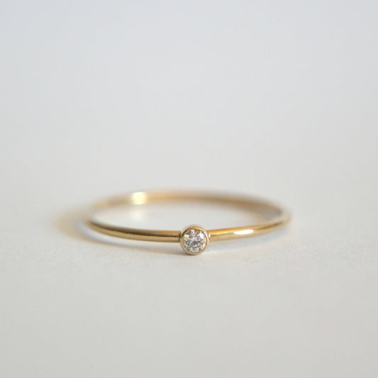 14k Tiny Diamond Ring