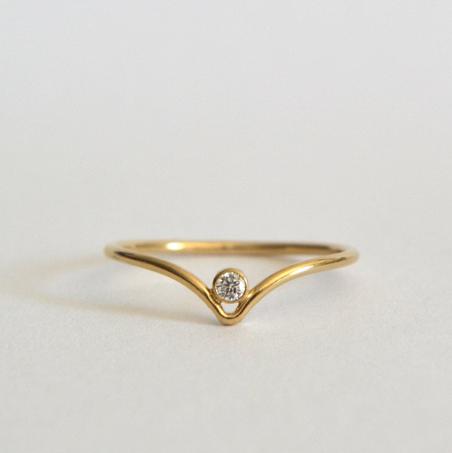 Chevron CZ Ring