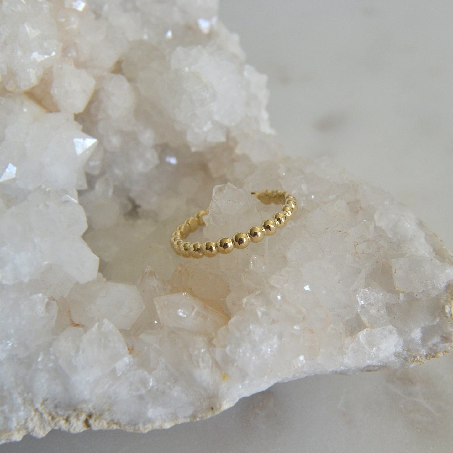 14k Puff Beaded Ring