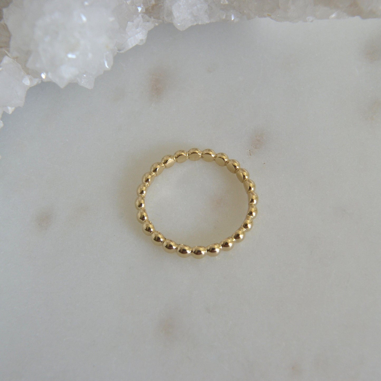14k Puff Beaded Ring