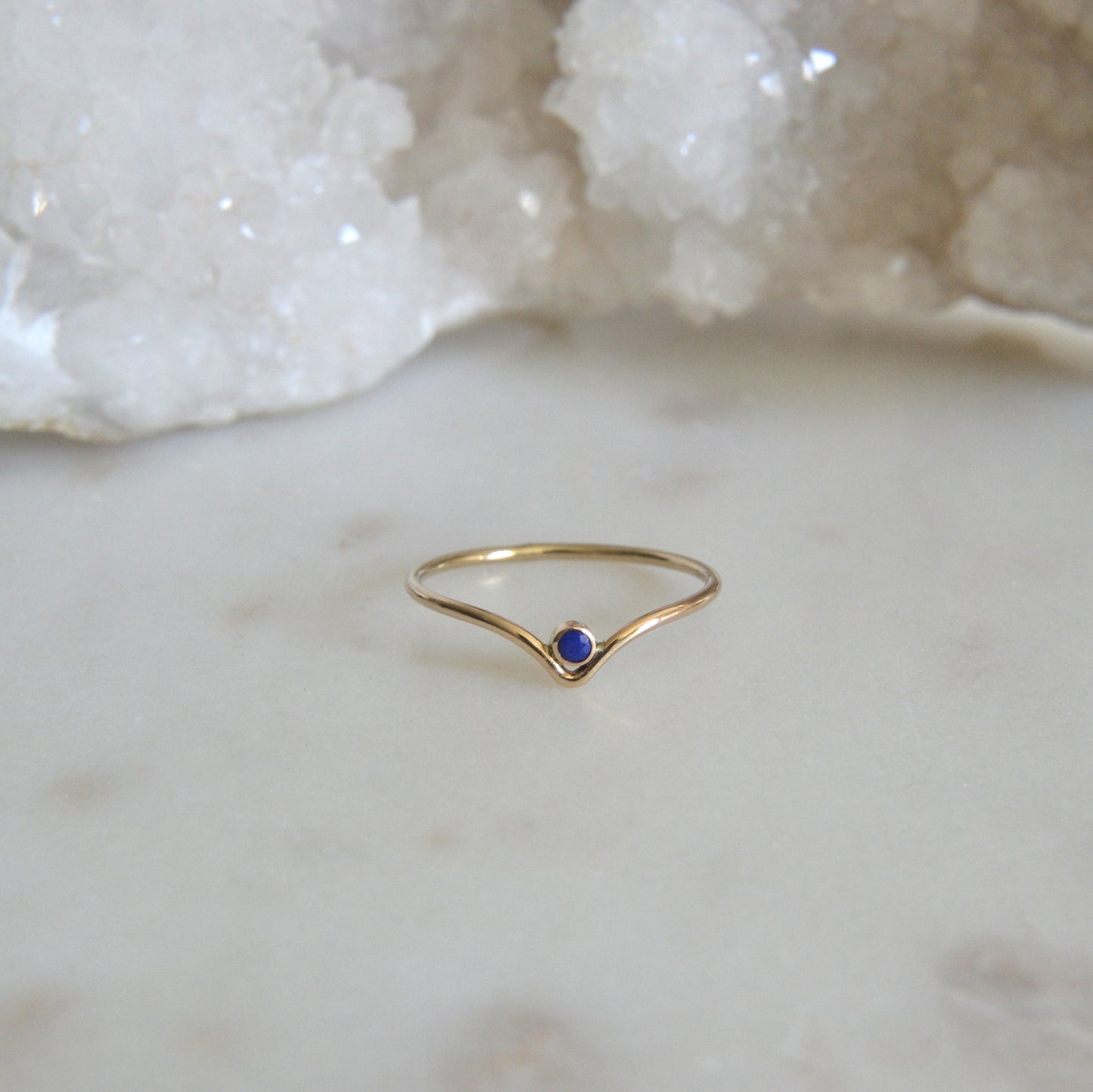 Chevron Lapis Lazuli Ring
