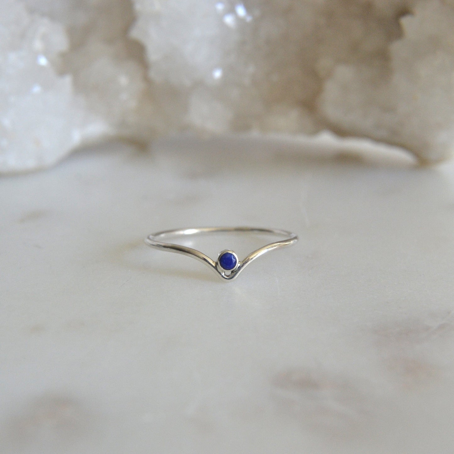 Chevron Lapis Lazuli Ring