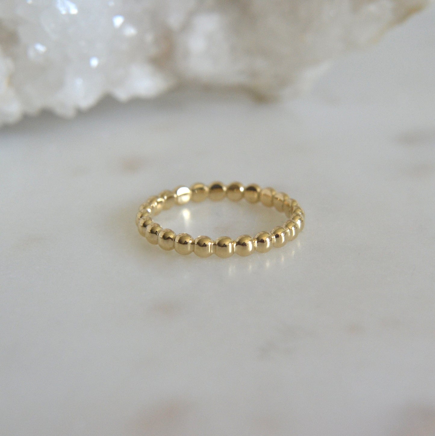 14k Puff Beaded Ring