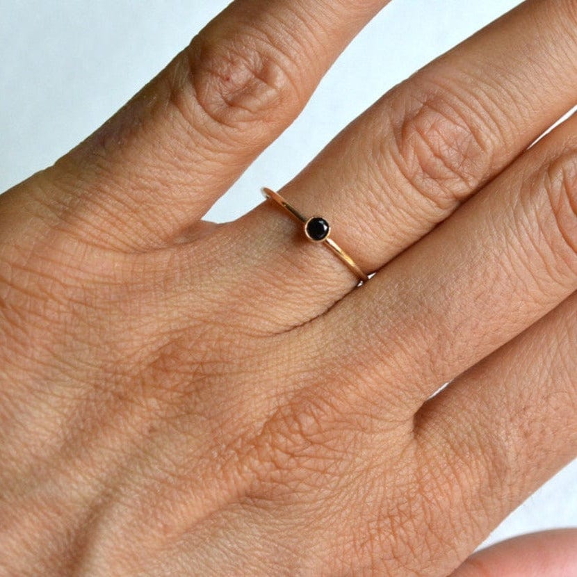14k Black Spinel Ring