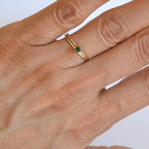 14k Emerald & Band Set