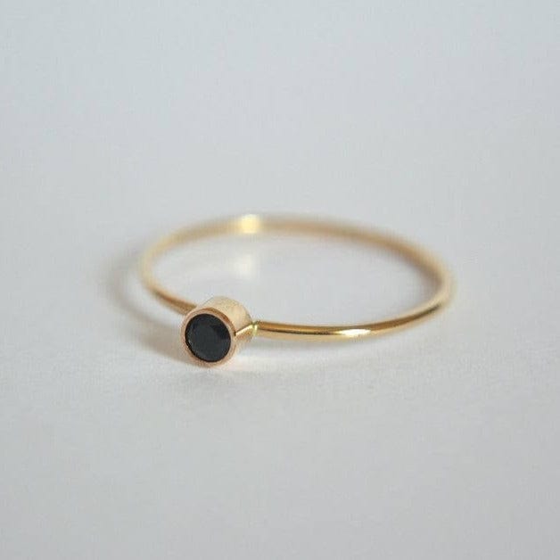 14k Black Spinel Ring