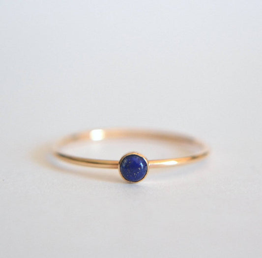 Dainty lapis lazuli ring