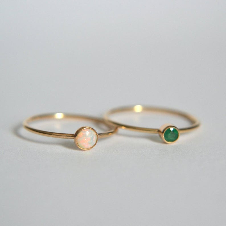 14k Opal & Emerald Set