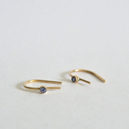 14k tanzanite arch errings